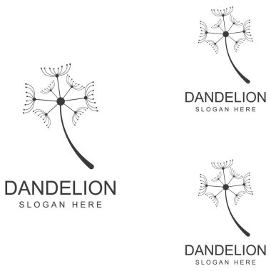 Karahindiba çiçeği logosu ve sembol vektör tasarımı