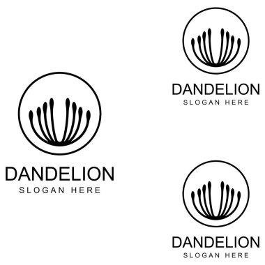 Karahindiba çiçeği logosu ve sembol vektör tasarımı