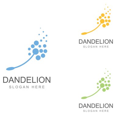 Karahindiba çiçeği logosu ve sembol vektör tasarımı