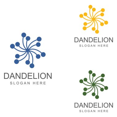 Karahindiba çiçeği logosu ve sembol vektör tasarımı