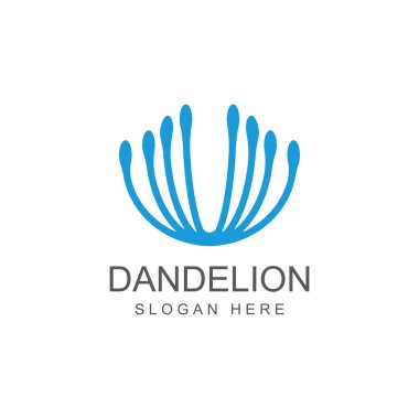 Karahindiba çiçeği logosu ve sembol vektör tasarımı