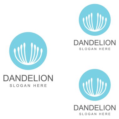 Karahindiba çiçeği logosu ve sembol vektör tasarımı