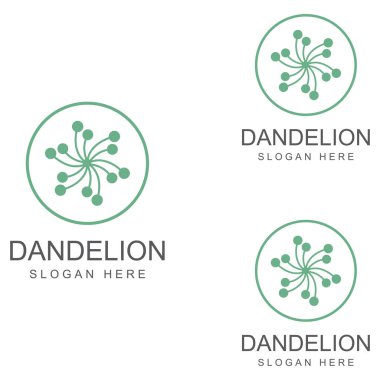 Karahindiba çiçeği logosu ve sembol vektör tasarımı
