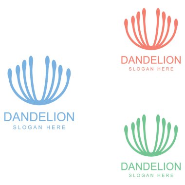 Karahindiba çiçeği logosu ve sembol vektör tasarımı