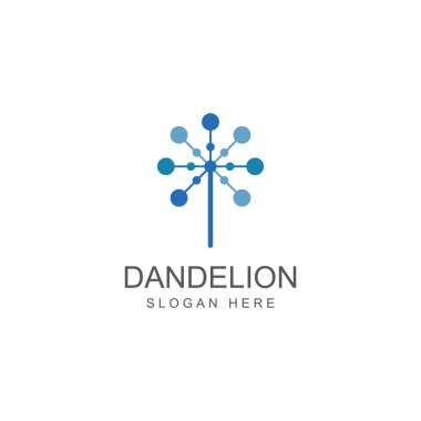 Karahindiba çiçeği logosu ve sembol vektör tasarımı