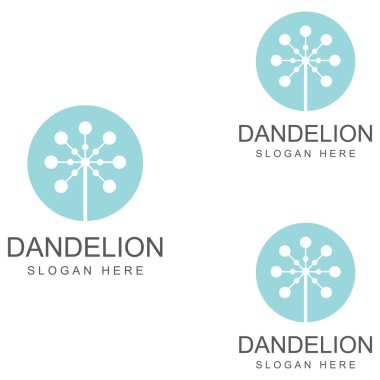 Karahindiba çiçeği logosu ve sembol vektör tasarımı