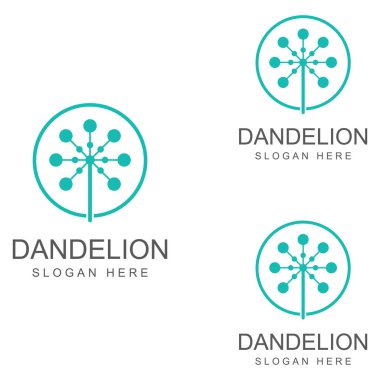 Karahindiba çiçeği logosu ve sembol vektör tasarımı