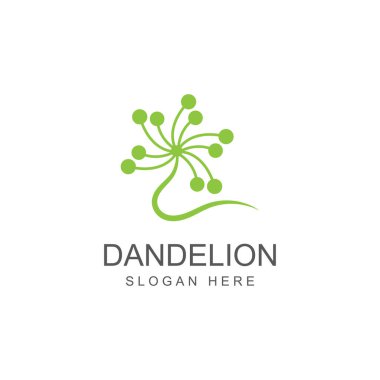 Karahindiba çiçeği logosu ve sembol vektör tasarımı