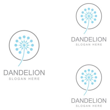 Karahindiba çiçeği logosu ve sembol vektör tasarımı