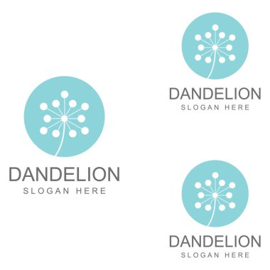 Karahindiba çiçeği logosu ve sembol vektör tasarımı