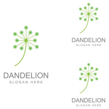 Karahindiba çiçeği logosu ve sembol vektör tasarımı