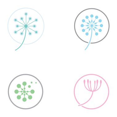 Karahindiba çiçeği logosu ve sembol vektör tasarımı