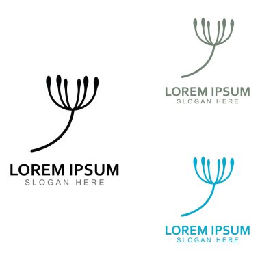 Karahindiba çiçeği logosu ve sembol vektör tasarımı