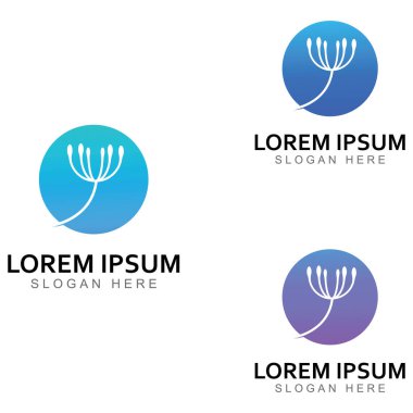 Karahindiba çiçeği logosu ve sembol vektör tasarımı