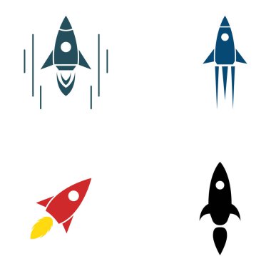 Roket logosu ve sembol tasarım vektörü