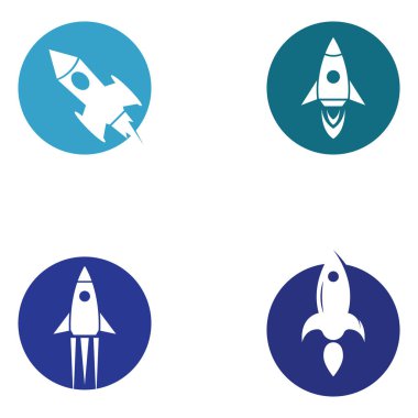 Roket logosu ve sembol tasarım vektörü