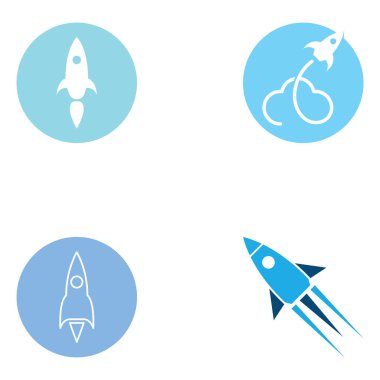 Roket logosu ve sembol tasarım vektörü