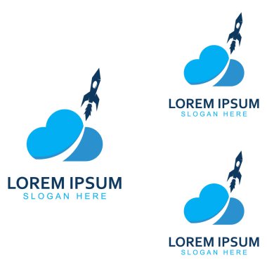 Roket logosu ve sembol tasarım vektörü