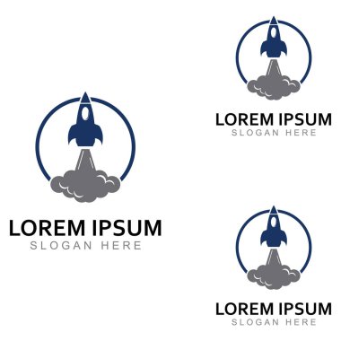 Roket logosu ve sembol tasarım vektörü