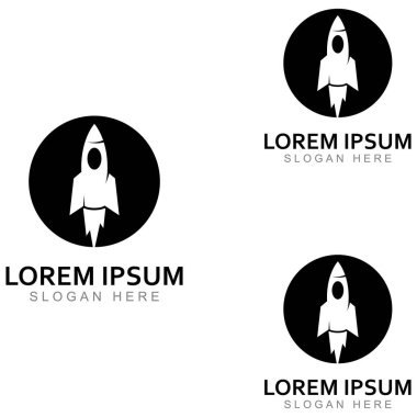 Roket logosu ve sembol tasarım vektörü