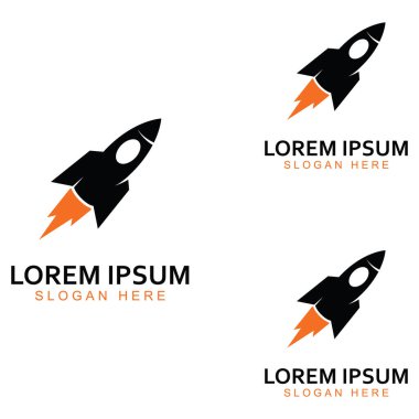 Roket logosu ve sembol tasarım vektörü