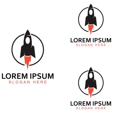 Roket logosu ve sembol tasarım vektörü