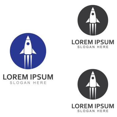 Roket logosu ve sembol tasarım vektörü