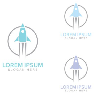 Roket logosu ve sembol tasarım vektörü