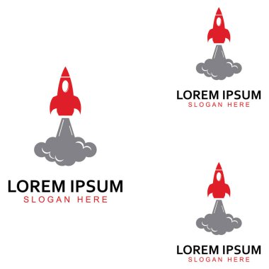 Roket logosu ve sembol tasarım vektörü
