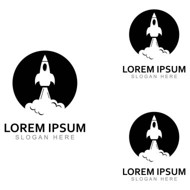 Roket logosu ve sembol tasarım vektörü