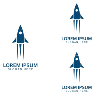 Roket logosu ve sembol tasarım vektörü
