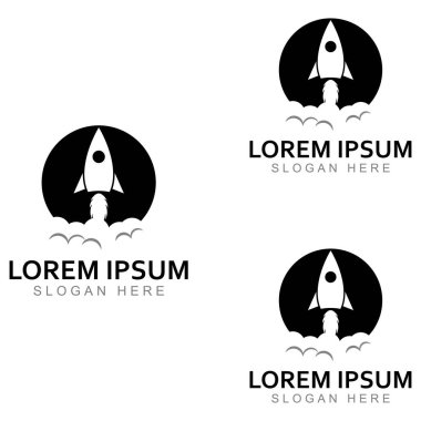 Roket logosu ve sembol tasarım vektörü