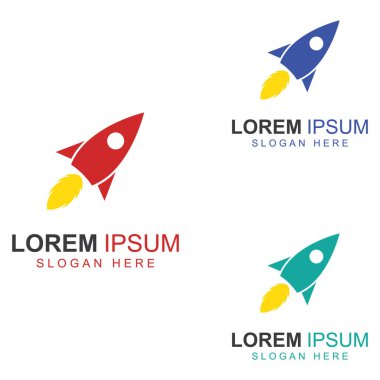 Roket logosu ve sembol tasarım vektörü