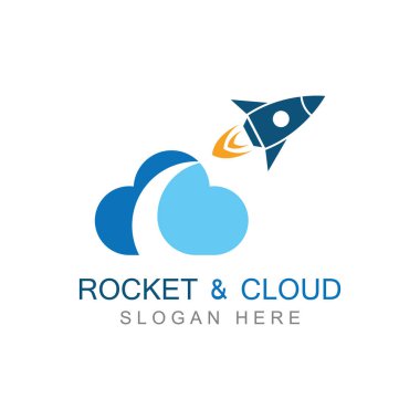 Roket logosu ve sembol tasarım vektörü