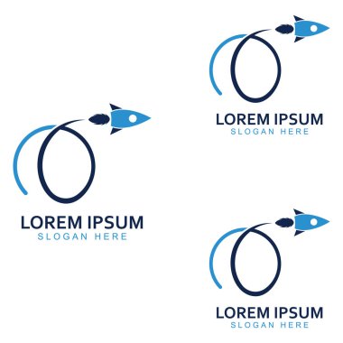 Roket logosu ve sembol tasarım vektörü