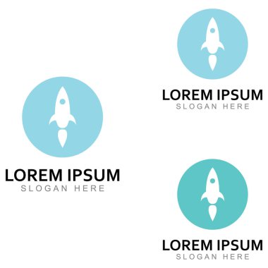 Roket logosu ve sembol tasarım vektörü