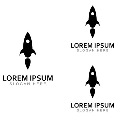 Roket logosu ve sembol tasarım vektörü
