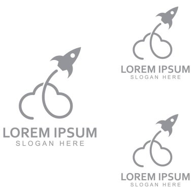 Roket logosu ve sembol tasarım vektörü