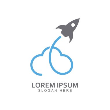 Roket logosu ve sembol tasarım vektörü