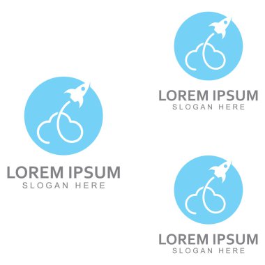 Roket logosu ve sembol tasarım vektörü