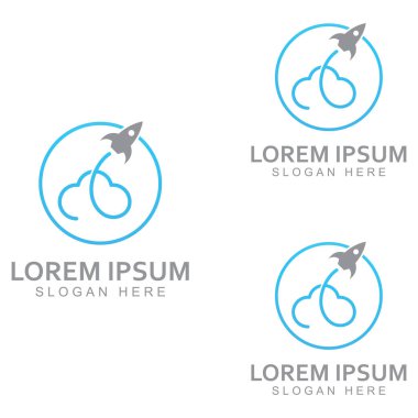 Roket logosu ve sembol tasarım vektörü