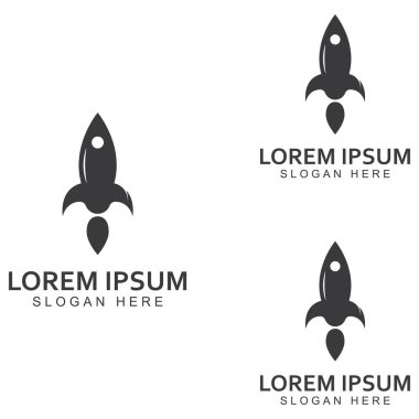 Roket logosu ve sembol tasarım vektörü