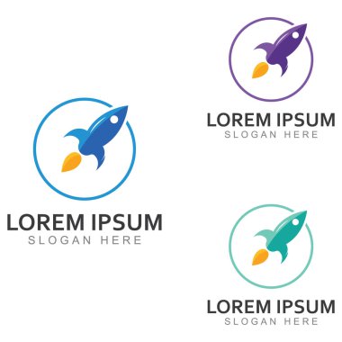 Roket logosu ve sembol tasarım vektörü
