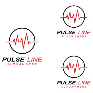 Nabız ya da tıbbi dalga. Logo tasarımı konsept vektörü