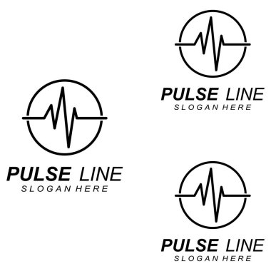 Nabız ya da tıbbi dalga. Logo tasarımı konsept vektörü