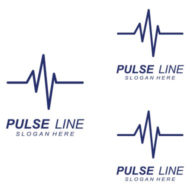 Nabız ya da tıbbi dalga. Logo tasarımı konsept vektörü