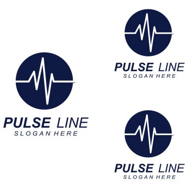 Nabız ya da tıbbi dalga. Logo tasarımı konsept vektörü