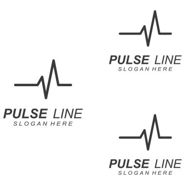 Nabız ya da tıbbi dalga. Logo tasarımı konsept vektörü