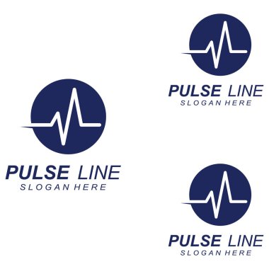 Nabız ya da tıbbi dalga. Logo tasarımı konsept vektörü