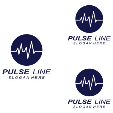 Nabız ya da tıbbi dalga. Logo tasarımı konsept vektörü